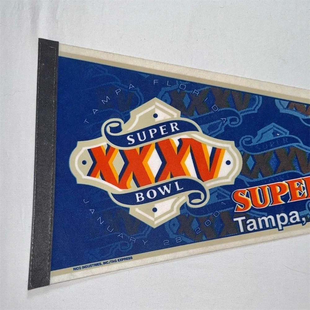 NFL Super Bowl‎ XXXV Commemorative Pennant Tampa Florida 2001
